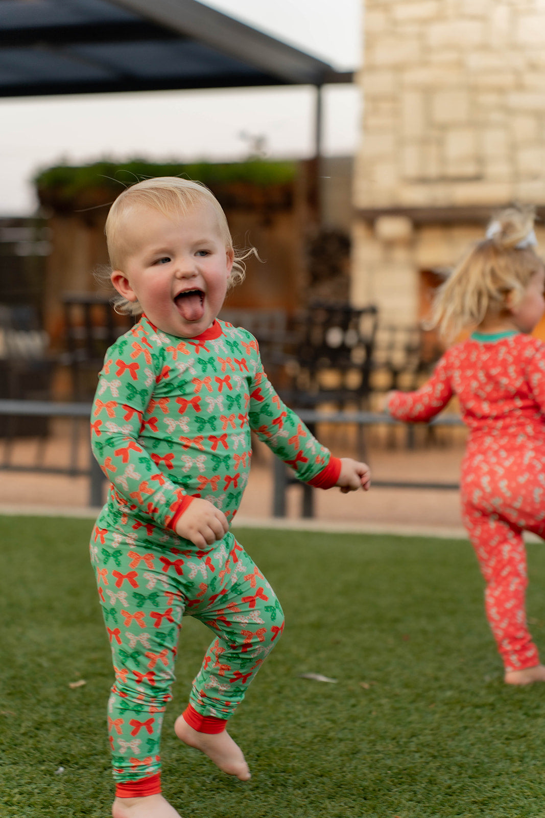 Red and Green Bow Pjs
