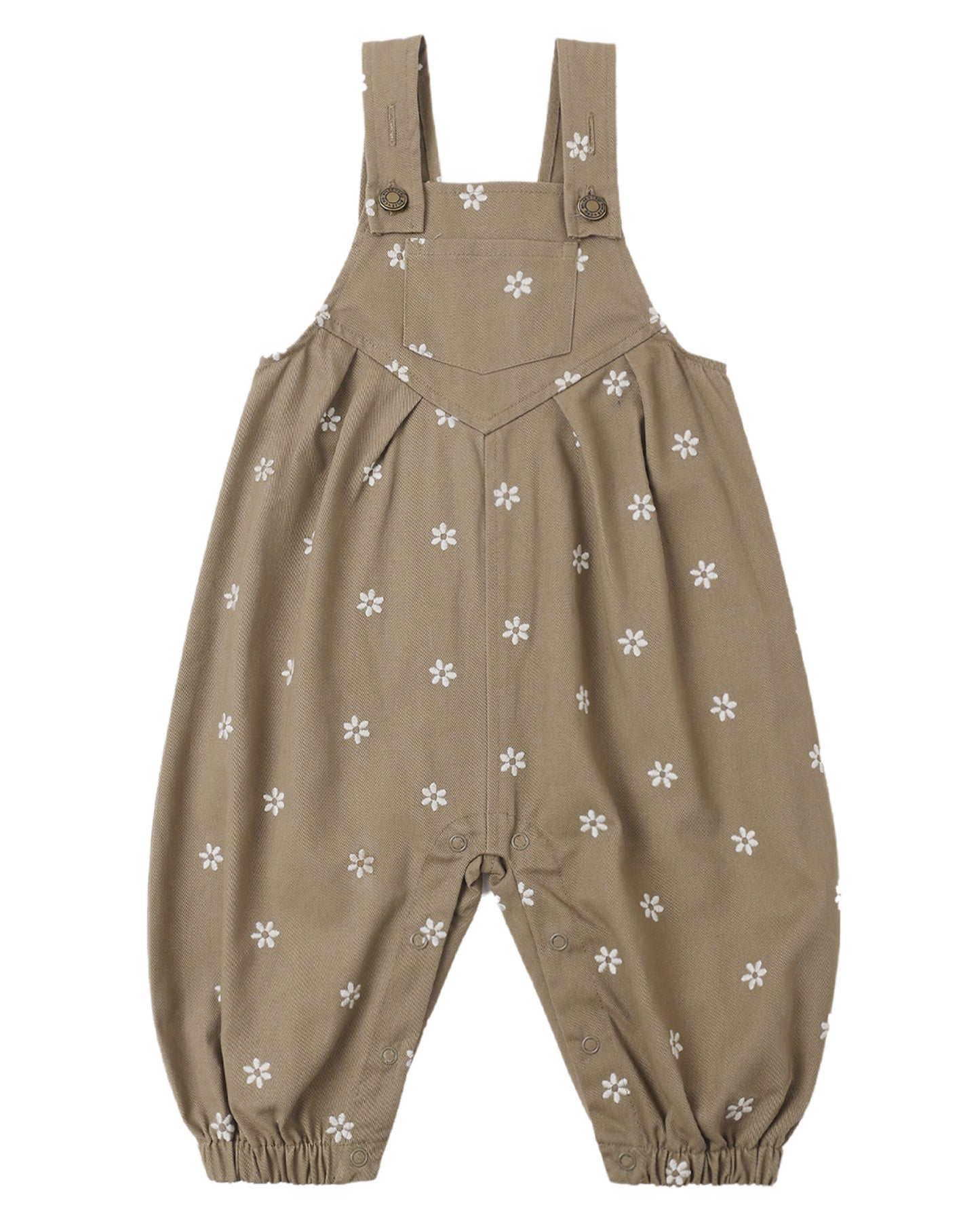 Embroidered Daises Overalls