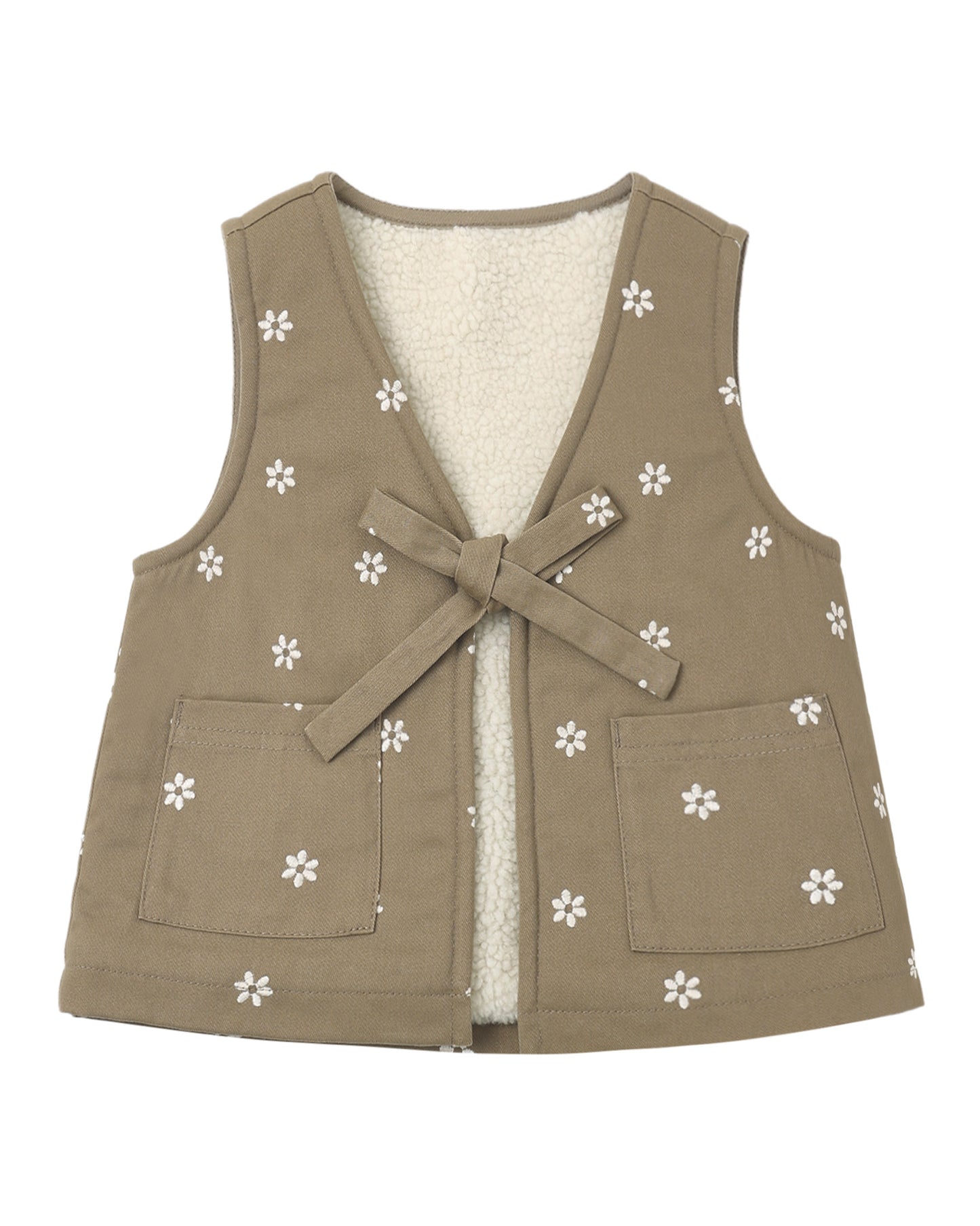 Embroidered Daises Vest