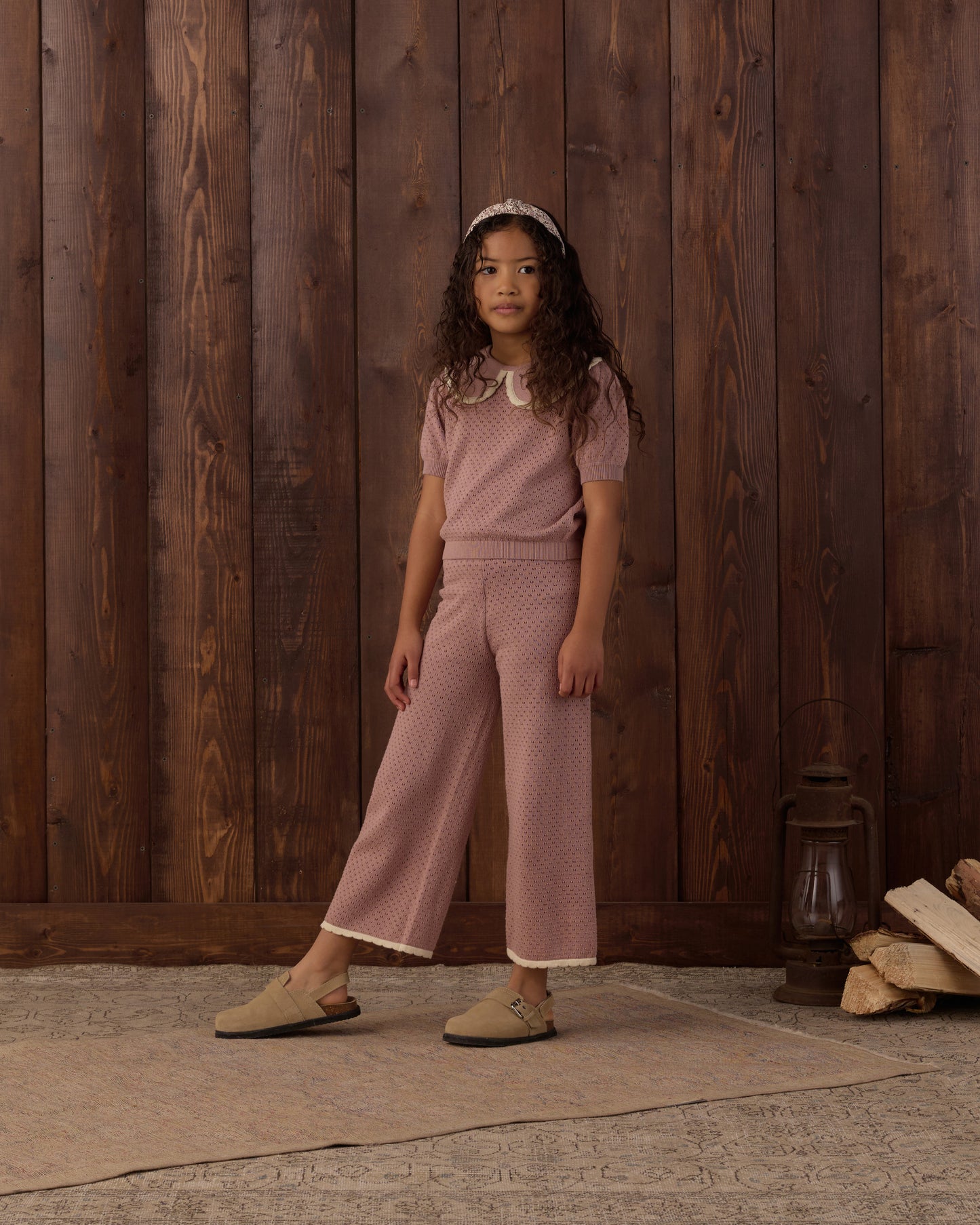 POINTELLE KNIT PANT ROSEWOOD