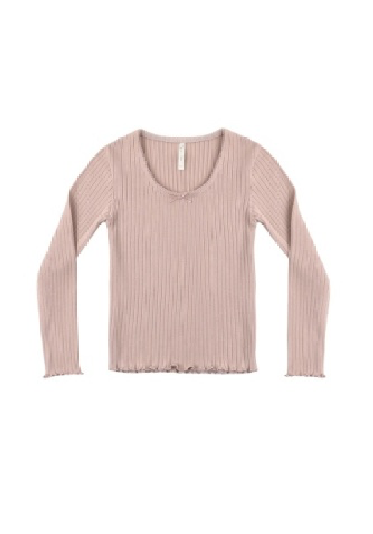 RIBBED LONG SLEEVE ROSEWOOD