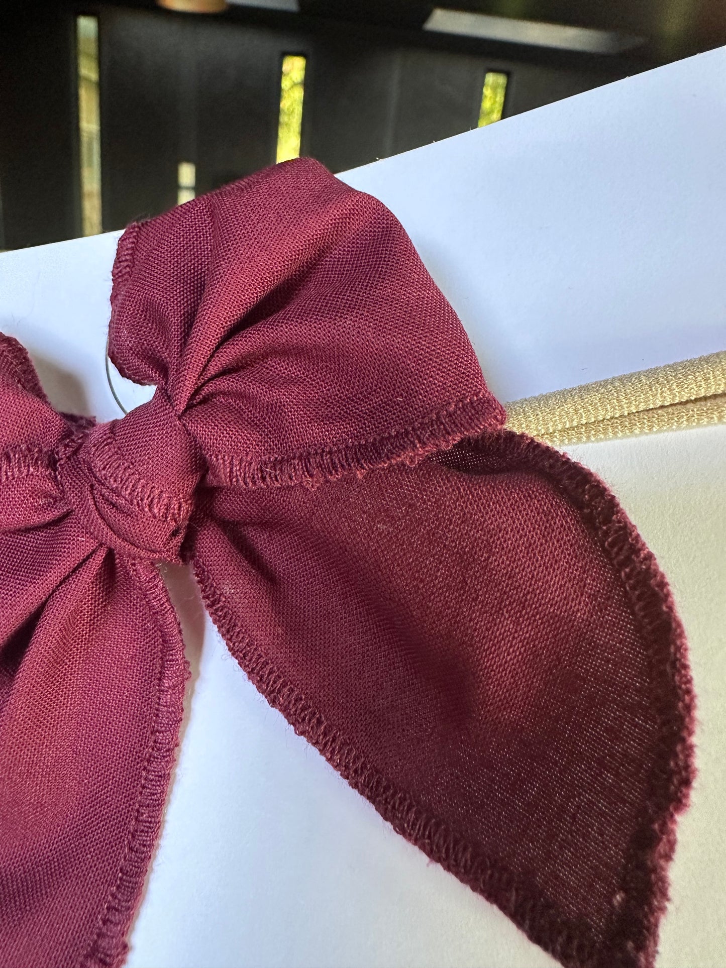 Burgundy Nylon Bow