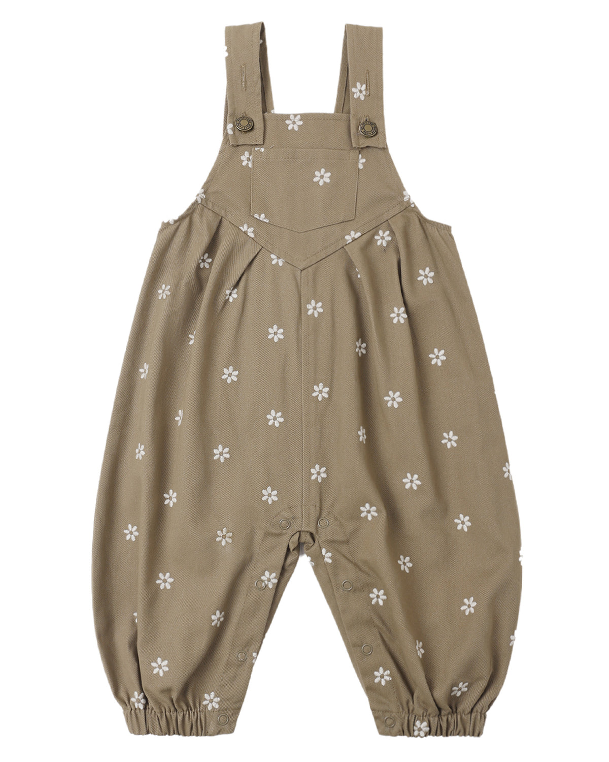 Embroidered Daises Overalls