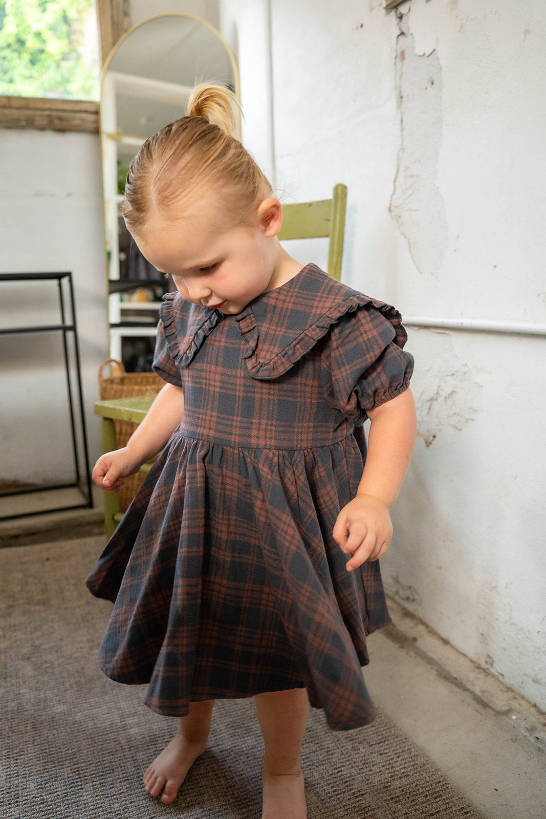 CAMILLE DRESS MIDNIGHT PLAID