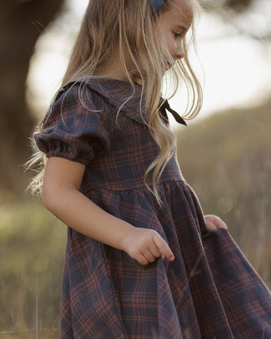 CAMILLE DRESS MIDNIGHT PLAID