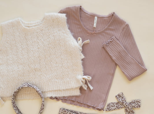RIBBED LONG SLEEVE ROSEWOOD