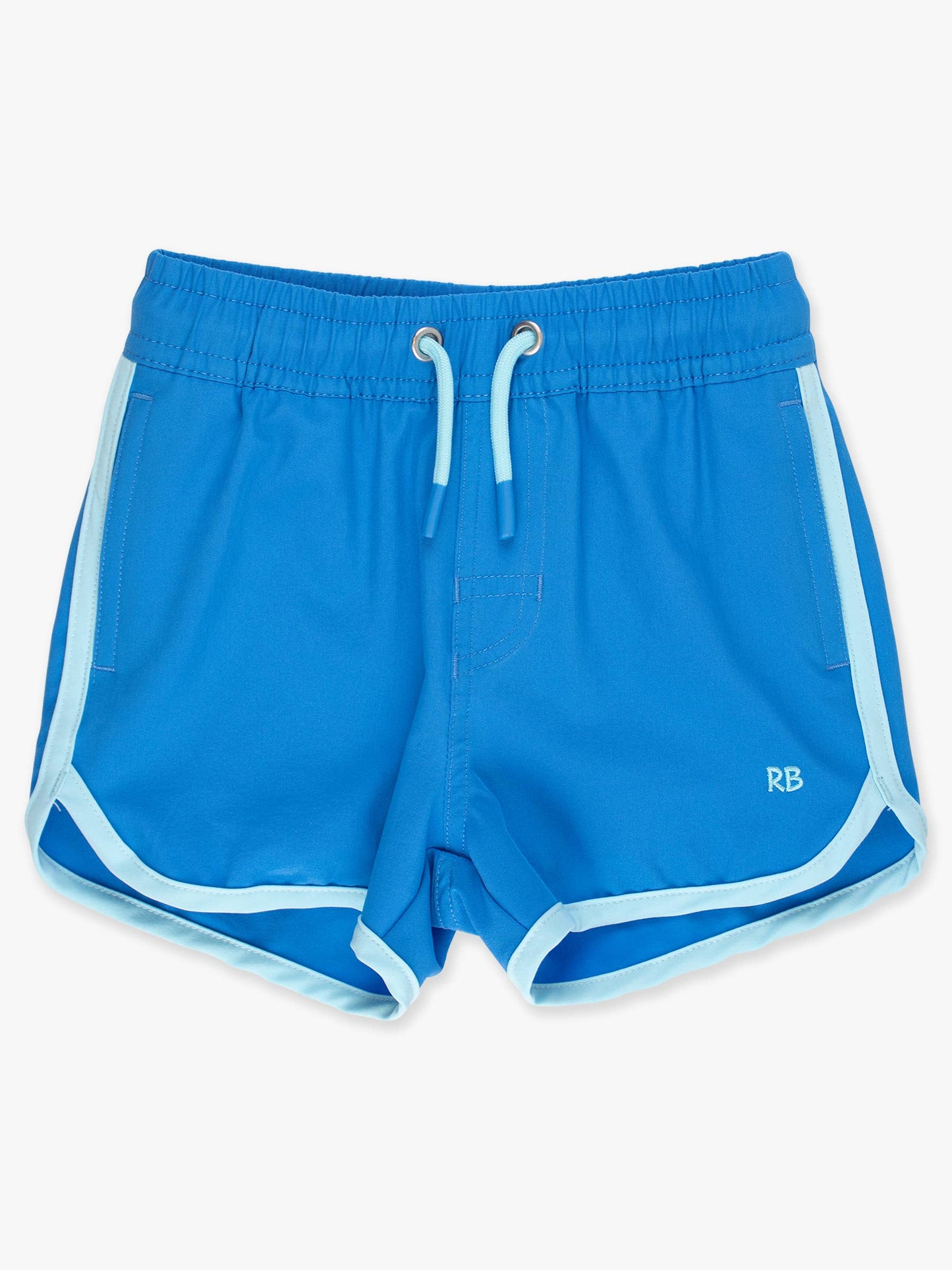 Boys Sonic Blue Performance Hybrid Dolphin Hem Swim Trunks